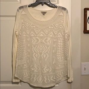 White long sleeve top